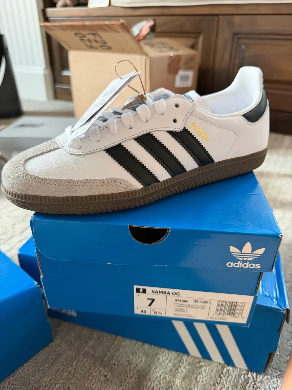 Adidas Samba OG Men's White / Black Sneakers size 7